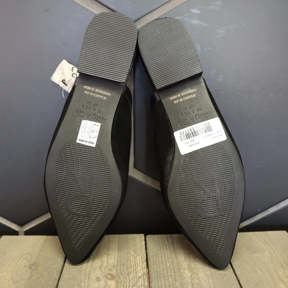 Rag & Co Orla Black Classic Suede Walking Mule Working Flats Casual Sandals - Picture 6 of 7